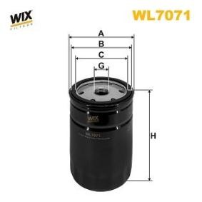 WIX FILTERS WL7071 Filtro olio AUDI A6 Avant (4B5, C5) 1.8 116 CV Motore a ciclo otto