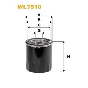 WIX FILTERS WL7510 Filtro olio VOLVO V50 (545) 2.0 146 CV Motore a ciclo otto