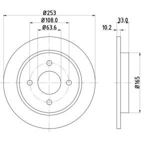 MINTEX MDC442C Disque de frein FORD Focus Mk1 Berline (DNW) 2.0 115 CV Essence