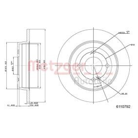 METZGER 6110792 Disque de frein HYUNDAI ACCENT 4 Stufenheck (RB) 1.4 99 CV Essence