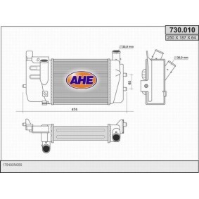 AHE 730.010 Ladeluftkühler TOYOTA Yaris III Kastenwagen (XP13)