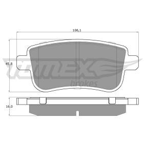 TOMEX brakes TX 16-38 Bremsbeläge RENAULT Megane 4 Schrägheck (B9A/M/N_) 1.6 160 PS Hybrid