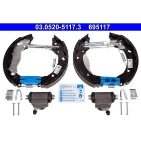 ATE 03.0520-5117.3 Jogo de travões, travões de tambor KIA