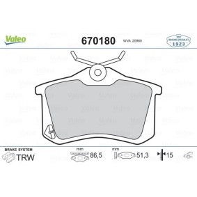 Osta Jarrupalat, levyjarru VALEO:llä 670180 edullisesti hintaan 19,70&nbsp;&euro;