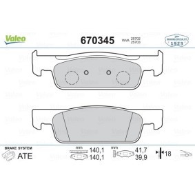 Osta Jarrupalat, levyjarru VALEO:llä 670345 edullisesti hintaan 25,30&nbsp;&euro;