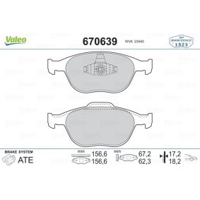 Osta Jarrupalat, levyjarru VALEO:llä 670639 edullisesti hintaan 29,67&nbsp;&euro;