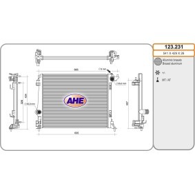 AHE 123.231 Kühler RENAULT Megane 4 Grandtour (K9A/M/N_) 1.6 115 PS Otto