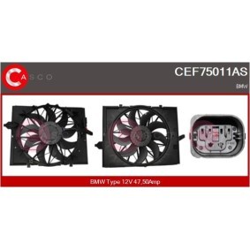 CASCO CEF75011AS Kylfläkt BMW 5 Sedan (E60) 2.5 177 hk Bensinmotor