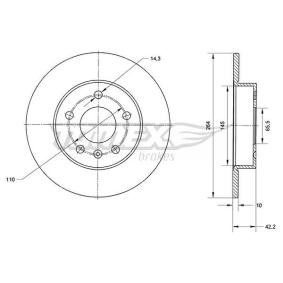 TOMEX brakes TX 70-06 Bromsskivor OPEL Astra Classic Caravan (A04) 1.4 90 hk Bensinmotor