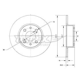 TOMEX brakes TX 70-89 Disque de frein LANCIA LYBRA SW (839BX) 1.6 103 CV Essence