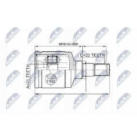 NTY NPW-SU-000 Drivknute SUZUKI BALENO