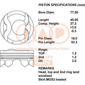 IAP QUALITY PARTS 100-07100 Pistão KIA