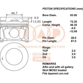 IAP QUALITY PARTS 100-20090 Kolben OPEL ANTARA