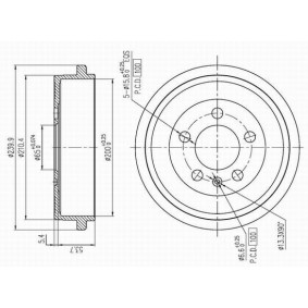 AP XENERGY X654299 Tamburi freni SKODA Fabia 2 (545) 1.4 70 CV Diesel