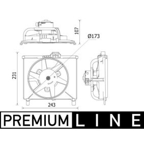 MAHLE CFF 541 000P Kjølevifte SMART FORTWO Cabrio (451) 0.8 45 hk Diesel