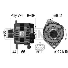 MESSMER 209129A Alternateur CHEVROLET CRUZE (J300) 1.7 110 CV Diesel