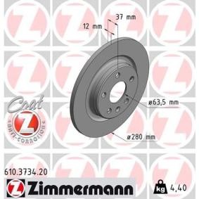ZIMMERMANN 610.3734.20 Bremsscheiben VOLVO XC40 (536) 2.0 190 PS Otto