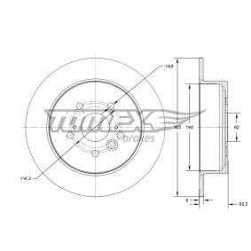TOMEX brakes TX 71-91 Bremsscheiben TOYOTA RAV 4 II (CLA2_, XA2_, ZCA2_, ACA2_) 2.0 150 PS Otto