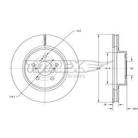TOMEX brakes TX 71-95 Bremsscheiben TOYOTA RAV 4 II (CLA2_, XA2_, ZCA2_, ACA2_) 2.0 150 PS Otto