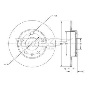 TOMEX brakes TX 72-65 Discos de travão OPEL Astra J GTC (P10) 1.7 110 cv Diesel