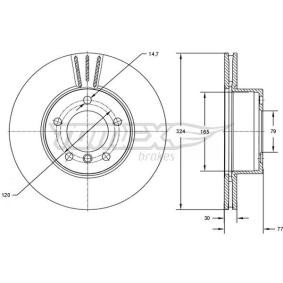 TOMEX brakes TX 73-15 Bremsscheiben BMW 5 Touring (E61) 3.0 211 PS Otto