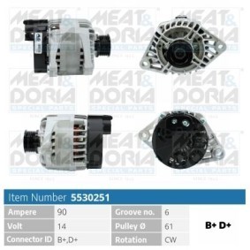 MEAT & DORIA 5530251 Alternador FIAT STILO (192) 1.8 133 cv Otto