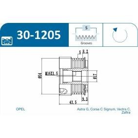 IJS GROUP 30-1205 Poulie d'alternateur SAAB 9-3 Break (YS3F) 1.8 122 CV Essence
