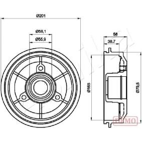 Compre Tambor de travão da ASHIKA 56-00-0607C a um preço baixo por 39,35&nbsp;&euro;