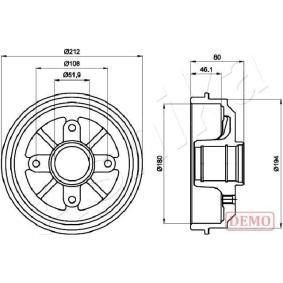 Compre Tambor de travão da ASHIKA 56-00-0608C a um preço baixo por 52,63&nbsp;&euro;