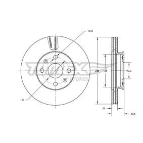 TOMEX brakes TX 73-29 Disque de frein HYUNDAI ACCENT 4 Stufenheck (RB) 1.4 99 CV Essence