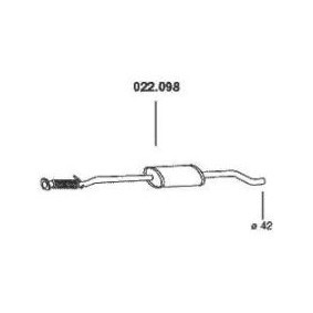 PEDOL 022.098 Mittelschalldämpfer FIAT PUNTO (188)
