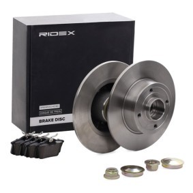 RIDEX 3405B1184 Bremsscheiben und -beläge RENAULT THALIA 2 (LU1/2) 1.5 64 PS Diesel