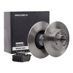 RIDEX 3405B1438 Bremsscheiben und -beläge RENAULT TWINGO 2 (CN0)