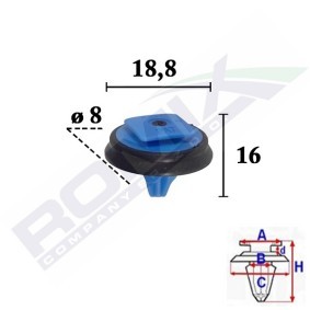 ROMIX C70561 Moldura de puerta FIAT