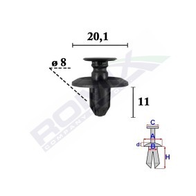 ROMIX C70620 Moldura de puerta CITROËN C-ZERO