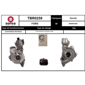 SNRA TBR0259 Turbina FORD MONDEO 4 (BA7) 2.0 115 CV Diesel