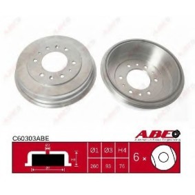 Compre Tambor de travão da ABE C60303ABE a um preço baixo por 71,48&nbsp;&euro;