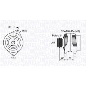 MAGNETI MARELLI 063534150120 Alternador FIAT STILO (192) 1.8 133 cv Otto