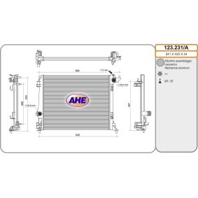 AHE 123.231/A Kühler RENAULT Megane 4 Grandtour (K9A/M/N_) 1.6 115 PS Otto