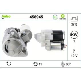 VALEO 458945 Starter MAZDA 6 Stasjonsvogn (GJ, GL) 2.5 185 hk Bensinmotor