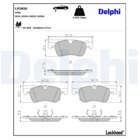 DELPHI LP3850 Pastilhas de travão RENAULT SYMBIOZ