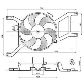 AVA COOLING SYSTEMS RT7685 Ventilateur moteur DACIA LOGAN MCV (KS_) 1.6 84 CV Essence