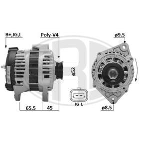 ERA 209669A Alternateur CHEVROLET Aveo / Kalos 3/5 portes (T250, T255) 1.2 72 CV Essence