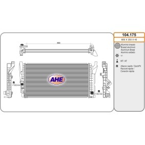 AHE 104.175 Radiador MINI Hatchback (R50, R53) 1.4 75 cv Otto
