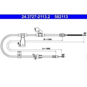 ATE 24.3727-2113.2 Câble de frein à main MITSUBISHI COLT 6 (Z3A, Z2A) 1.3 91 CV Essence