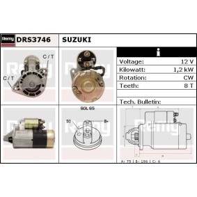 DELCO REMY DRS3746 Motor de arranque SUZUKI BALENO Ranchera familiar (EG) 1.3 86 cv Motor otto