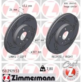 Köp Bromsskiva av ZIMMERMANN 150.2929.53 till det låga priset 1 486,34&nbsp;kr