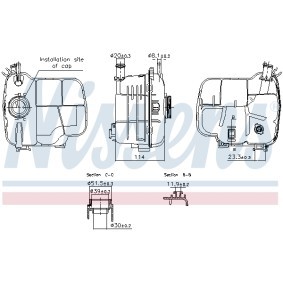 NISSENS 996224 Vaso de expansión OPEL ASTRA J Sedán 1.4 87 cv Motor otto
