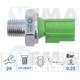 VEMA 360018 Oljetrykkventil MAZDA 6 Hatchback (GG) 1.8 120 hk Bensinmotor