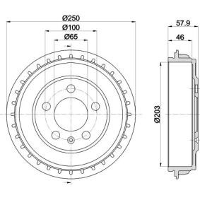 HELLA 8DT 355 303-441 Tambor de travão SEAT ARONA